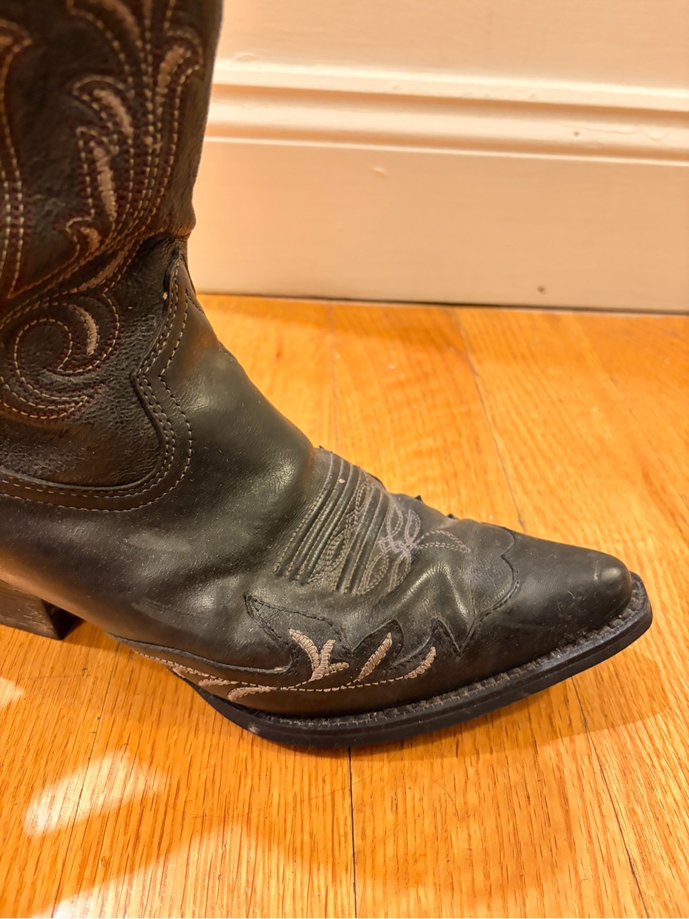 Women’s Dark Brown Leather Ariat Heritage Western J-Toe Wingtip Cowboy Boots - Picture 11 of 16